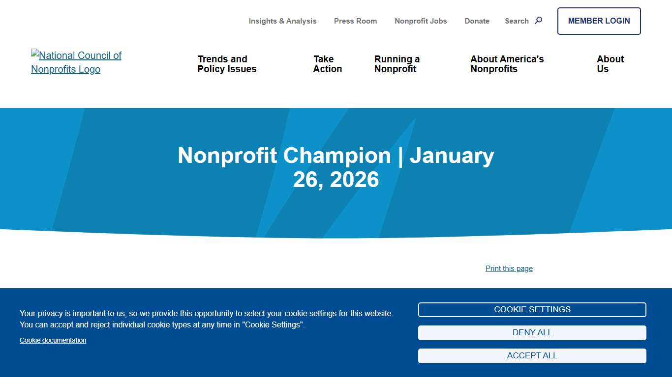 Nonprofit Champion January 26, 2026 National Council of Nonprofits